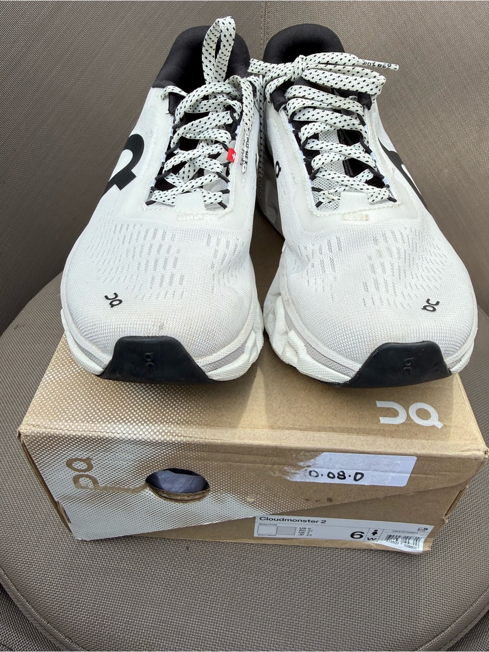 On Running Cloudmonster 2 White with Black Accents